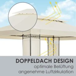 Juskys Gartenzelt Capri 3 X 4 M In Creme – Outdoor Pavillon Wasserabweisend -Outsunny Geschäft 8600348200 53542565 prod 003