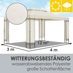 Juskys Gartenzelt Capri 3 X 4 M In Creme – Outdoor Pavillon Wasserabweisend -Outsunny Geschäft 8600348200 53542565 prod 005