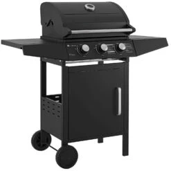 Juskys BBQ Gas-Grill Louisiana, 3 Brenner Grillrost, Deckel Mit Thermometer
