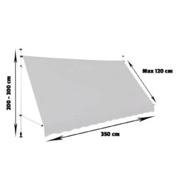 Strattore Klemmmarkise / Balkonmarkise Sonnenschutz 350 X 120 Cm - Grau -Outsunny Geschäft 8600348300 8047 prod 004