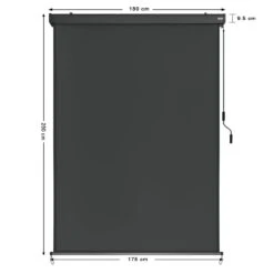 Strattore Ausziehbare Senkrechtmarkise / Vertikalmarkise 180 X 250 Cm - Anthrazit -Outsunny Geschäft 8600348300 8056 prod 003