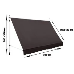 Strattore Klemmmarkise 300 X 120 Cm - Anthrazit Balkonmarkise Sonnenschutz -Outsunny Geschäft 8600348300 8824 prod 003