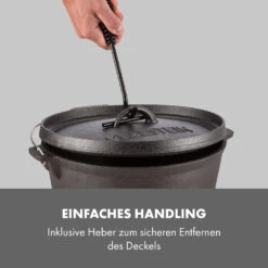 Hotrod 45 Dutch Oven BBQ-Topf 4,5 Qt / 4 Liter Gusseisen Schwarz -Outsunny Geschäft 8600359300 11542 prod 003