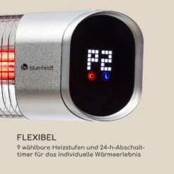 Dark Wave Infrarot-Heizstrahler 2000W Goldbeschichtete Carbonröhre IP65 Aluminium -Outsunny Geschäft 8600359300 11837 prod 006