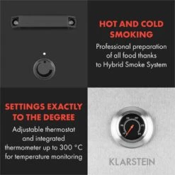 Flintstone Steel Räucherofen 1600 W Integriertes Thermometer Edelstahl -Outsunny Geschäft 8600359300 12307 prod 003