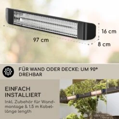 Smartwave Infrarot-Heizstrahler Carbonröhre 2400W WiFi Appsteuerung -Outsunny Geschäft 8600359300 12411 prod 005