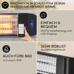 Smartwave Infrarot-Heizstrahler Carbonröhre 2400W WiFi Appsteuerung -Outsunny Geschäft 8600359300 12411 prod 006