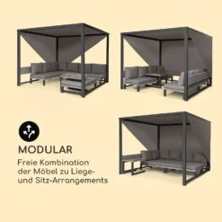 Havanna Pavillon & Lounge-Set 270x230x270cm 4 Zweisitzer Stahl Polyrattan -Outsunny Geschäft 8600359300 12416 prod 003