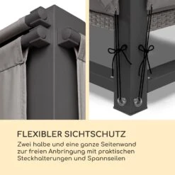 Havanna Pavillon & Lounge-Set 270x230x270cm 4 Zweisitzer Stahl Polyrattan -Outsunny Geschäft 8600359300 12416 prod 004