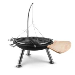 Turion Galgen-Schwenkgrill Feuerschale Ø80cm BBQ Seilzug Edelstahl -Outsunny Geschäft 8600359300 3132 prod 003