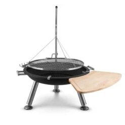 Turion Galgen-Schwenkgrill Feuerschale Ø80cm BBQ Seilzug Edelstahl -Outsunny Geschäft 8600359300 3132 prod 004