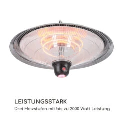 Heizsporn Deckenheizstrahler 60,5 Cm (Ø) LED-Lampe Fernbedienung -Outsunny Geschäft 8600359300 3497 prod 003