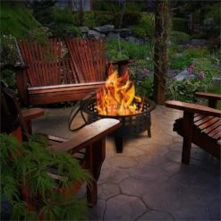 Boston Feuerschale Ø 70 Cm Stahl Geschwärzt -Outsunny Geschäft 8600359300 3680 prod 004