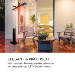 Aspire Terrassenheizer Infrarot Carbon 1800 W IP34 Schwenkarm -Outsunny Geschäft 8600359300 3849 prod 003
