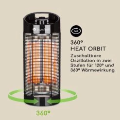 Heat Guru 360 Standheizstrahler 1200/600W 2 Heizstufen IPX4 Oszillation -Outsunny Geschäft 8600359300 4667 prod 006