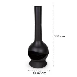 Knight On Fire Gartenkamin Stahl Rostfrei Schwarz -Outsunny Geschäft 8600359300 4856 prod 006