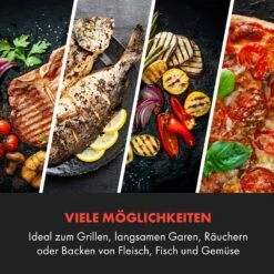 Queensize Kamado Grill Thermometer Abnehmbare Seitenteile Schwarz -Outsunny Geschäft 8600359300 4991 prod 005