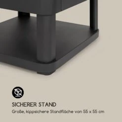 Macondo Feuerstelle Feuerschale 35x35cm Holzfach Stahl Schwarz -Outsunny Geschäft 8600359300 5218 prod 005