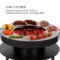 Wood Stock 2-in-1-Feuerschale BBQ-Grill Ø56cm Edelstahl Schwarz -Outsunny Geschäft 8600359300 5330 prod 003