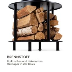 Wood Stock 2-in-1-Feuerschale BBQ-Grill Ø56cm Edelstahl Schwarz -Outsunny Geschäft 8600359300 5330 prod 004