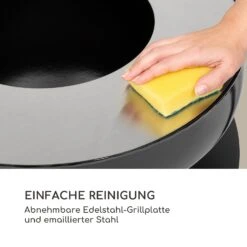 Wood Stock 2-in-1-Feuerschale BBQ-Grill Ø56cm Edelstahl Schwarz -Outsunny Geschäft 8600359300 5330 prod 006