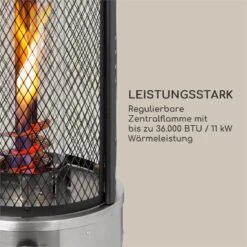 Goldflame Deluxe Terrassenheizstrahler 36.000BTU/11kW Temperglas Mobil Edelstahl Schwarz 10 Goldflame Deluxe Terrassenheizstrahler 36.000BTU/11kW Temperglas Mobil Edelstahl Schwarz -Outsunny Geschäft 8600359300 9620 prod 003