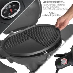 KESSER® Elektrischer Elektrogrill 2in1 Tischgrill - Standgrill Mit Deckel Und Standfuß | Max. 2400 Watt | Faltbar | Thermometer | Antihaftbeschichtung | Grillplatte Abstelltische | 2 Räder | 10 KESSER® Elektrischer Elektrogrill 2in1 Tischgrill - Standgrill Mit Deckel Und Standfuß | Max. 2400 Watt | Faltbar | Thermometer | Antihaftbeschichtung | Grillplatte Abstelltische | 2 Räder | -Outsunny Geschäft 8600364700 20109 prod 003