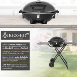 KESSER® Elektrischer Elektrogrill 2in1 Tischgrill - Standgrill Mit Deckel Und Standfuß | Max. 2400 Watt | Faltbar | Thermometer | Antihaftbeschichtung | Grillplatte Abstelltische | 2 Räder | 13 KESSER® Elektrischer Elektrogrill 2in1 Tischgrill - Standgrill Mit Deckel Und Standfuß | Max. 2400 Watt | Faltbar | Thermometer | Antihaftbeschichtung | Grillplatte Abstelltische | 2 Räder | -Outsunny Geschäft 8600364700 20109 prod 006