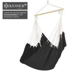 KESSER® Hängestuhl Hängesessel Hängeschaukel Textil Hängesitz Holz Querstrebe Indoor Outdoor Bis 150 Kg Wetterfest UV Beständig , Waschbar -Outsunny Geschäft 8600364700 20899 prod 006