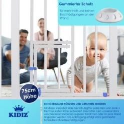 KIDIZ® Türschutzgitter Absperrgitter Treppengitter Kindergitter | Mit Türe Für Hunde Und Katzen , Haustier | Ohne Bohren | Erweiterbar | Kombinierbar Mit Y-Spindeln | Schwenkbar -Outsunny Geschäft 8600364700 20993 prod 005