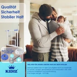 KIDIZ® Türschutzgitter Absperrgitter Treppengitter Kindergitter | Mit Türe Für Hunde Und Katzen , Haustier | Ohne Bohren | Erweiterbar | Kombinierbar Mit Y-Spindeln | Schwenkbar -Outsunny Geschäft 8600364700 20993 prod 006