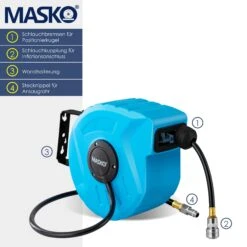 MASKO® Druckluftschlauch Aufroller Automatisch 1/4 Anschluss - Schlauchtrommel Wandschlauchhalter Schlauchaufroller Druckluftschlauch-Aufroller Druckluftschlauch-trommel -Outsunny Geschäft 8600364700 21481 prod 002