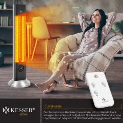 KESSER® Standheizstrahler Infrarot Stand Heizstrahler Inkl. Schutzhülle Wärmestrahler Terrasse Infrarotstrahler Turmheizstrahler 2000 Watt Terrassenstrahler Standheizung Mit Fernbedienung -Outsunny Geschäft 8600364700 22453 prod 006