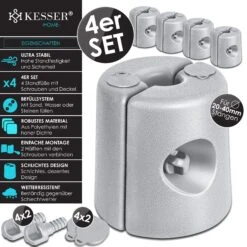 KESSER® Pavillonstandfüße 4er Set Pavillon Standfuß Mit Wasser/Sand Befüllbar 22 X 22 X 25cm HDPE Gewichte Zur Stabilisation Für Pavillons Gartenzelte Festzelte Standsicherung Stabil -Outsunny Geschäft 8600364700 22961 prod 002