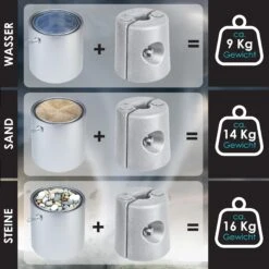 KESSER® Pavillonstandfüße 4er Set Pavillon Standfuß Mit Wasser/Sand Befüllbar 22 X 22 X 25cm HDPE Gewichte Zur Stabilisation Für Pavillons Gartenzelte Festzelte Standsicherung Stabil -Outsunny Geschäft 8600364700 22961 prod 004