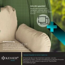 KESSER® Luxe Hängesessel Mit Gestell + Weicher Sitzkissen, Seitenpolsterung, Sitz- Und Rückenkissen Hängekorb Indoor & Outdoor, Garten Schaukel Korb Hängestuhl Stabiler Standfuß, Max. 150 Kg -Outsunny Geschäft 8600364700 23158 prod 004