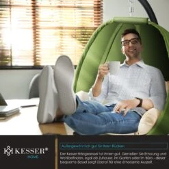 KESSER® Luxe Hängesessel Mit Gestell + Weicher Sitzkissen, Seitenpolsterung, Sitz- Und Rückenkissen Hängekorb Indoor & Outdoor, Garten Schaukel Korb Hängestuhl Stabiler Standfuß, Max. 150 Kg -Outsunny Geschäft 8600364700 23158 prod 005