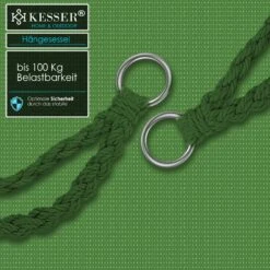 KESSER Hängesessel 150kg Mit 2 Stahlringe Sitzpolster Geflochten Fransen Hängestuhl Hängekorb Schaukelkorb Garten Indoor Wetterfest , Wasserabweisend -Outsunny Geschäft 8600364700 23505 prod 006