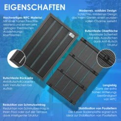 KESSER® Premium Bodenelement Für Solardusche Gartendusche Anti Rutsch - 101 X 63 X 5,5 Cm | Bodenplatte Für Pooldusche Outdoor Pool Dusche Leitern & Solarduschen | Inkl. Montagematerial -Outsunny Geschäft 8600364700 23726 prod 004