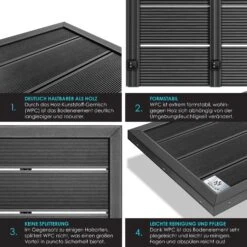 KESSER® Premium Bodenelement Für Solardusche Gartendusche Anti Rutsch - 101 X 63 X 5,5 Cm | Bodenplatte Für Pooldusche Outdoor Pool Dusche Leitern & Solarduschen | Inkl. Montagematerial -Outsunny Geschäft 8600364700 23726 prod 006