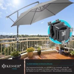 KESSER® Premium Sonnenschirmhalter Universal Balkongeländer - Schirmständer Für Eckige Und Runde Schirme | Balkon Terrasse Sonnenschirm Halterung Hohe Flexibilität | Starke Klemmkraft 13 KESSER® Premium Sonnenschirmhalter Universal Balkongeländer - Schirmständer Für Eckige Und Runde Schirme | Balkon Terrasse Sonnenschirm Halterung Hohe Flexibilität | Starke Klemmkraft -Outsunny Geschäft 8600364700 23729 prod 006