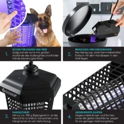 KESSER® Elektrischer Insektenvernichter 18W Insektenfalle Elektrisch 360° Mit UV-Lampe Mückenlampe Fliegenfänger Fliegenfalle Inkl. Insektenfeger Insektenkiller Für Innenräume & Außen Garten Terrasse -Outsunny Geschäft 8600364700 23917 prod 003