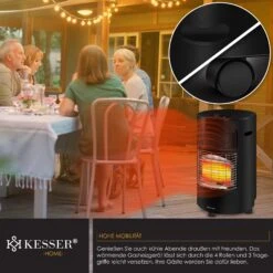 KESSER® Gasheizer Keramik 4200 Watt Gas Heizstrahler Inkl. Gasdruckregler Gasschlauch - Gasheizofen Inkl. Schutzhülle Gasheizgerät, Infrarot Keramikbrenner, Butan- Oder Propangasflaschen -Outsunny Geschäft 8600364700 24016 prod 006