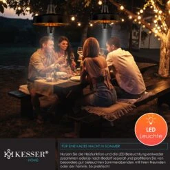 KESSER® Deckenheizstrahler Heizpilz Infrarot-Heizstrahler 2500W Terrassenstrahler Mit Fernbedienung Quarzstrahler | LED Licht | Decke | Infrarotstrahler | Mit Kette + Karabinerhaken Carbon-Heizelement -Outsunny Geschäft 8600364700 24074 prod 004