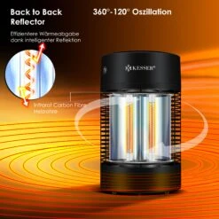 KESSER® Standheizstrahler Infrarotheizung, Heizstrahler Energieeffiziente Heizung Innenraum Mit 360° Oszillation, Infrarotheizung Standgerät, Elektroheizung mit IP55, Terrassen-Heizstrahler -Outsunny Geschäft 8600364700 24091 prod 005