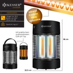 KESSER® Standheizstrahler Infrarotheizung, Heizstrahler Energieeffiziente Heizung Innenraum Mit 360° Oszillation, Infrarotheizung Standgerät, Elektroheizung mit IP55, Terrassen-Heizstrahler -Outsunny Geschäft 8600364700 24091 prod 006