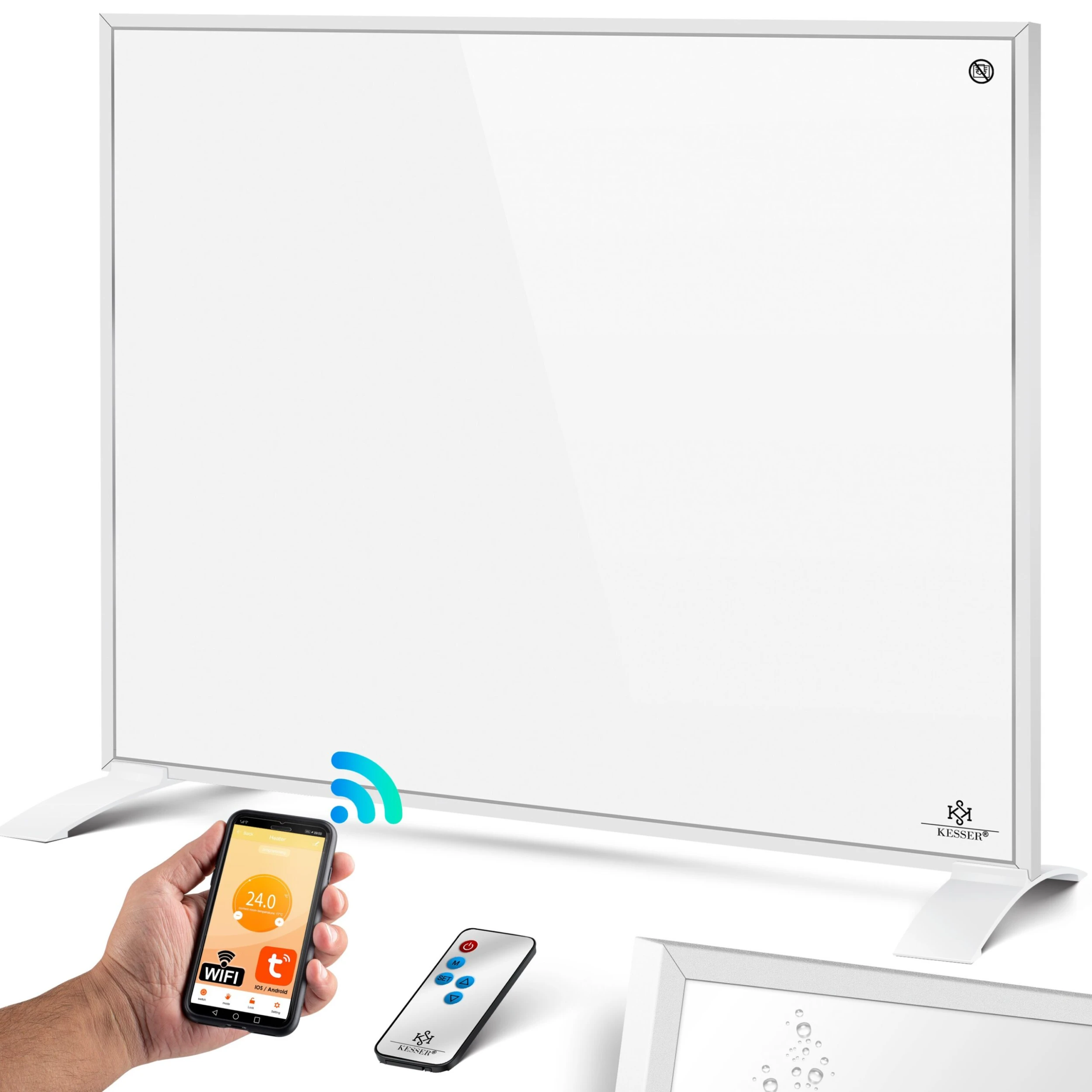KESSER® Infrarotheizung Energiesparend Infrarot 2in1 Standgerät & Wandmontage Elektroheizung Mit Fernbedienung Thermostat & App-Steuerung Timer Elektrisch Heizpaneel Heizung Konvektor Standfüße 3 KESSER® Infrarotheizung Energiesparend Infrarot 2in1 Standgerät & Wandmontage Elektroheizung Mit Fernbedienung Thermostat & App-Steuerung Timer Elektrisch Heizpaneel Heizung Konvektor Standfüße