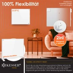 KESSER® Infrarotheizung Energiesparend Infrarot 2in1 Standgerät & Wandmontage Elektroheizung Mit Fernbedienung Thermostat & App-Steuerung Timer Elektrisch Heizpaneel Heizung Konvektor Standfüße 11 KESSER® Infrarotheizung Energiesparend Infrarot 2in1 Standgerät & Wandmontage Elektroheizung Mit Fernbedienung Thermostat & App-Steuerung Timer Elektrisch Heizpaneel Heizung Konvektor Standfüße -Outsunny Geschäft 8600364700 24163 prod 004
