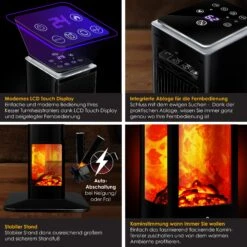 KESSER® Turmheizstrahler Heizstrahler Standheizstrahler Infrarot Mit Fernbedienung Timer Kamineffekt, Heizung Turm-Keramik-Heizer Heizlüfter Heizgerät Kamin Standheizung Mit Oszillationsfunktion -Outsunny Geschäft 8600364700 24168 prod 003