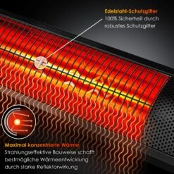 KESSER® Infrarot Heizstrahler 3000W IR-Gastro-Bar Inkl. LED Licht Terrassenstrahler Mit WiFi & Fernbedienung Inkl. Schutzhülle Infrarotstrahler Quarzstrahler Terrassenheizer Wand-Heizstrahler -Outsunny Geschäft 8600364700 24172 prod 004